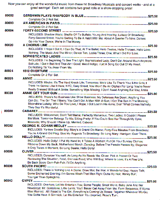 Image from QRS Roll Catalog 1999-2000