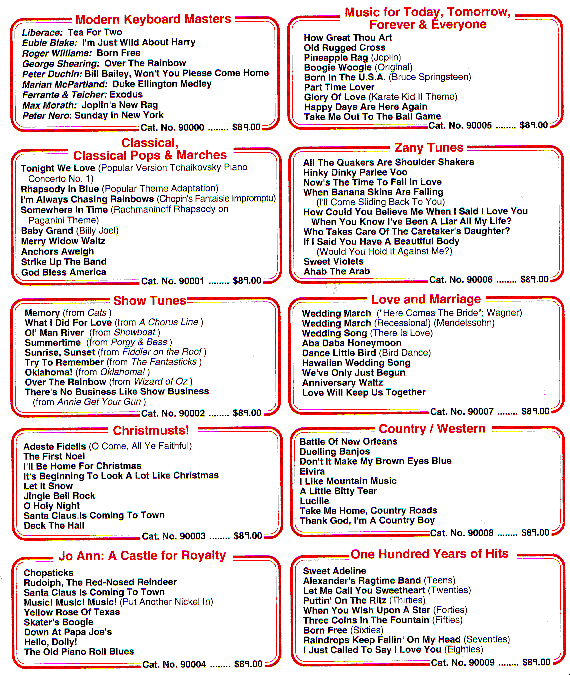 Image from QRS Roll Catalog 1999-2000