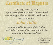 Water Baptism, June 29, 2009